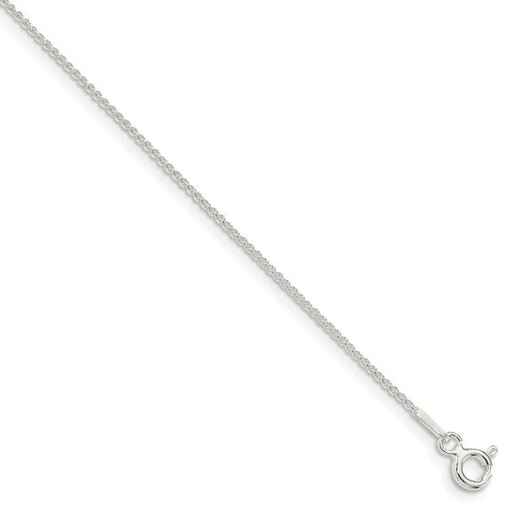 1mm Sterling Silver Solid Round Spiga Chain Necklace, 28 Inch - Picture 1 of 4